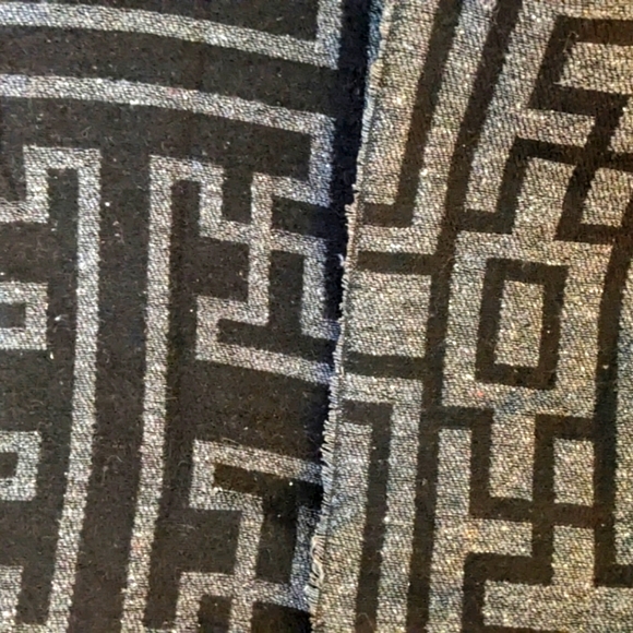 Reversible Poncho Shawl Cardigan Blanket Scarf Geometric Black Grey NWOT - Picture 4 of 7